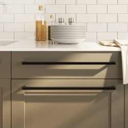 Poignées d'armoire 10 pcs noir 480 mm acier inoxydable 