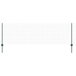 Clôture Euro avec 5 poteaux en U Vert 0.8x10 m Acier 
