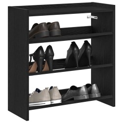 Étagère à chaussures noir 60x25x62 cm bois d'ingénierie 