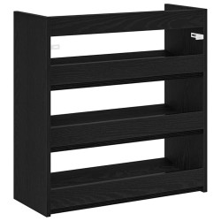 Étagère à chaussures noir 60x25x62 cm bois d'ingénierie 