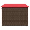 Tabouret de jardin avec coussin Marron 55x55x37 cm en Rattan synthétique 