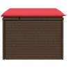 Tabouret de jardin avec coussin Marron 55x55x37 cm en Rattan synthétique 
