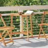 Table de jardin pliante demi-ronde 78x46x75 cm en bois massif d'acacia 