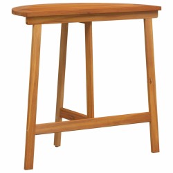 Table de jardin pliante demi-ronde 78x46x75 cm en bois massif d'acacia 