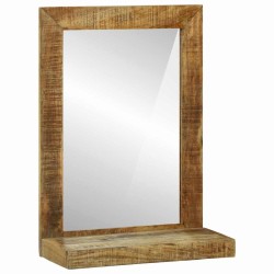 Miroir de Salle de Bain 50x22x70 cm en Bois Massif de Manguier Rugueux 