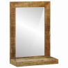 Miroir de Salle de Bain 50x22x70 cm en Bois Massif de Manguier Rugueux 