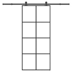 Porte coulissante avec kit de quincaillerie 90x205 cm Verre ESG 