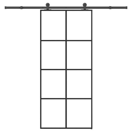 Porte coulissante avec kit de quincaillerie 90x205 cm Verre ESG 