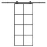 Porte coulissante avec kit de quincaillerie 90x205 cm Verre ESG 
