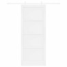 Porte Coulissante avec Ensemble Matériel Blanc 86x211 cm en Bois de Pin Massif 