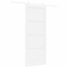 Porte Coulissante avec Ensemble Matériel Blanc 86x211 cm en Bois de Pin Massif 
