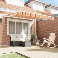Parasol Manuel Rétractable Jaune et Orange 350x250 cm 