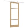 Ensemble de porte coulissante avec kit de quincaillerie 83x202 cm en bois massif pin 