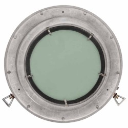 Miroir en forme de hublot mural Ø38 cm aluminium et verre 