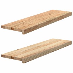 Marches d'escalier 2 pcs non traité bois de chêne massif 