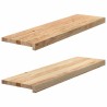 Marches d'escalier 2 pcs non traité bois de chêne massif 