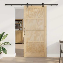 Porte coulissante 'ORKDAL'en bois de pin massif avec matériel 