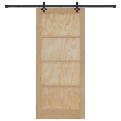 Porte coulissante 'ORKDAL'en bois de pin massif avec matériel 