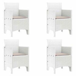Ensemble de salle à manger de jardin 5 pcs Blanc Rotin 
