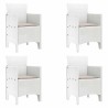Ensemble de salle à manger de jardin 5 pcs Blanc Rotin 