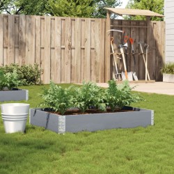 Jardinière gris 120x80 cm bois massif de pin 