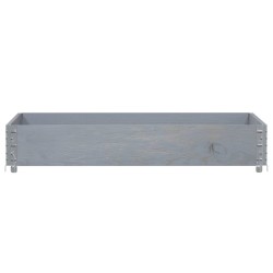 Jardinière gris 120x80 cm bois massif de pin 