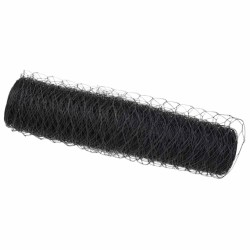 Clôture Hexagonale Grise Gris 0.4 x 25 m Acier 