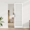 Porte Coulissante avec Kit de Matériel Blanche 78x232 cm en Bois Massif de Pin 