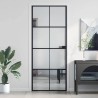 Porte intérieure mince noir 83x201,5 cm verre trempé aluminium 