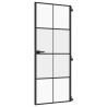 Porte intérieure mince noir 83x201,5 cm verre trempé aluminium 