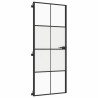 Porte intérieure mince noir 83x201,5 cm verre trempé aluminium 