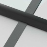 Porte intérieure mince noir 83x201,5 cm verre trempé aluminium 