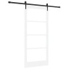 Porte coulissante avec kit de quincaillerie blanche 93x202 cm en bois massif de pin 