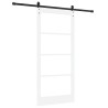 Porte coulissante avec kit de quincaillerie blanche 93x202 cm en bois massif de pin 