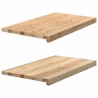 Appuis de fenêtre 2 pcs non traité 70x40x2 cm bois chêne massif 