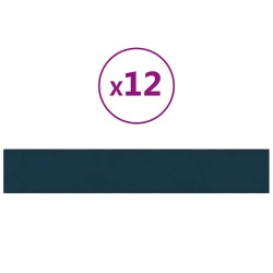 Panneaux muraux 12 pcs Bleu 90x15 cm Velours 1,62 m² 