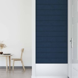 Panneaux muraux 12 pcs Bleu 90x15 cm Velours 1,62 m² 