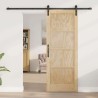 Porte Coulissante avec Ensemble de Quincaillerie 78x202 cm Bois Massif Pin 