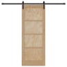 Porte Coulissante avec Ensemble de Quincaillerie 78x202 cm Bois Massif Pin 