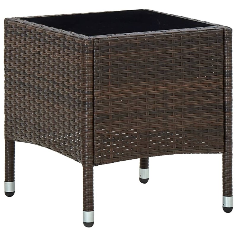 Table de jardin Marron 40x40x45 cm Résine tressée Table de jardin Marron 40x40x45 cm Résine tressée