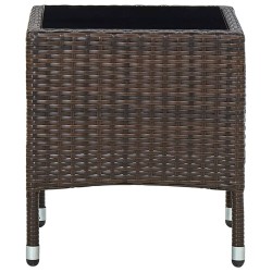 Table de jardin Marron 40x40x45 cm Résine tressée 