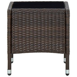 Table de jardin Marron 40x40x45 cm Résine tressée 