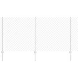 Clôture en Maillons avec 44 Poteaux U Argent 1.2m x 25m Acier 