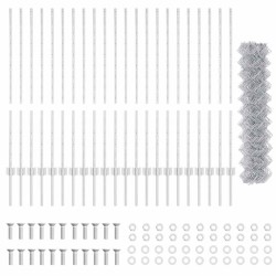 Clôture en Maillons avec 44 Poteaux U Argent 1.2m x 25m Acier 