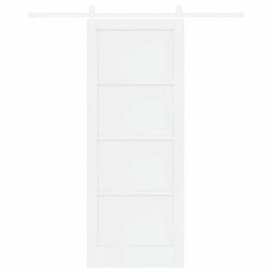 Porte coulissante avec quincaillerie blanche 83x211 cm bois massif pin 