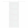 Porte coulissante avec quincaillerie blanche 83x211 cm bois massif pin 