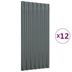 Panneaux de toit 12 pcs Acier enduit poudre Anthracite 80x36 cm 