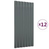 Panneaux de toit 12 pcs Acier enduit poudre Anthracite 80x36 cm 