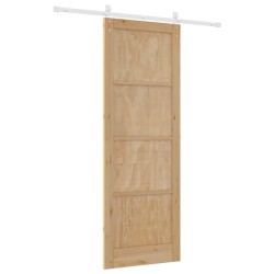 Porte Coulissante avec Kit de Quincaillerie 83x232 cm Bois Massif en Pin 