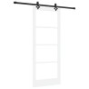 Porte coulissante avec ensemble de matériel 'ORKDAL'Blanc Bois Massif & Verre 
